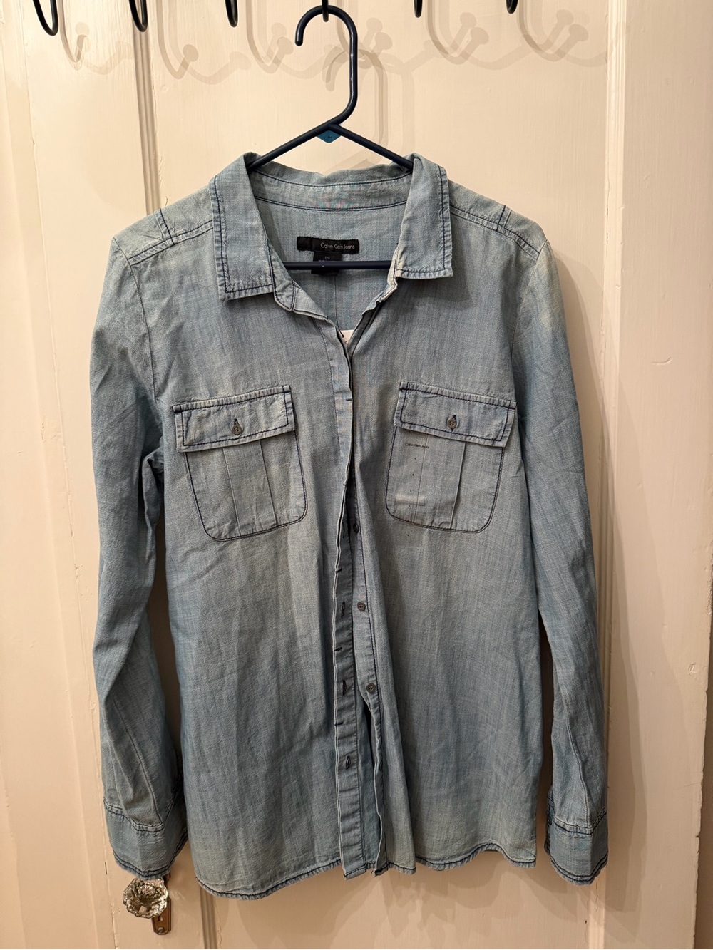 NWT Calvin Klein Denim Button-Up Shirt
